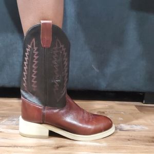 Preloved leather cowboy western boots sz 7.5